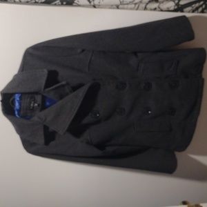 Womens grey poly/wool blend coat size S